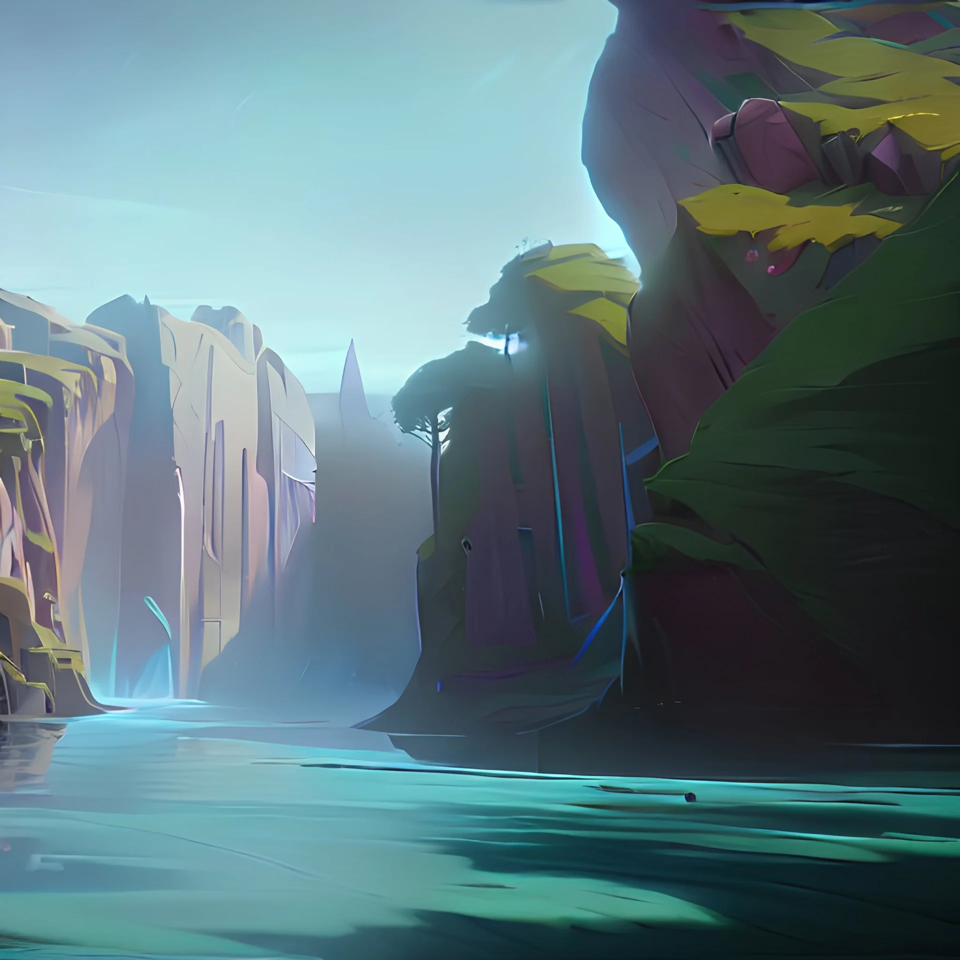 A landscape made of water
