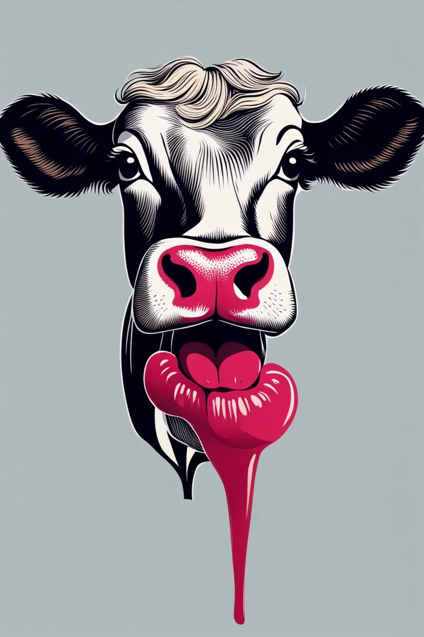 monroe cow with big lipstick mouth, big lips