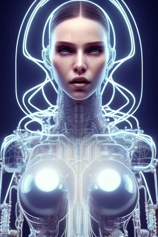 cyberpunk, glass body, women, portrai, open mouth, perfect skin, tron, cyborg , perfekt, real, dream, hr giger