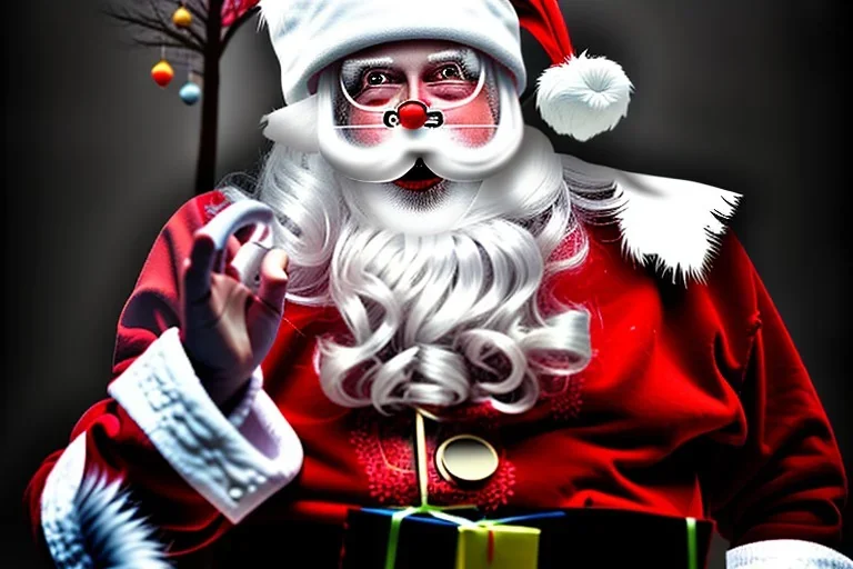 evil santa claus, dark, scary, industrial