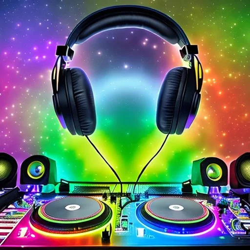 The image features a cartoon DJ character, cyberpunk alien animal, wearing headphones, a DJ turntable. The character is surrounded by a vibrant and colorful background, which adds to the lively atmosphere of the scene. The DJ character appears to be the main focus of the image, and the headphones and turntable emphasize their role as a DJ. The overall scene is visually appealing and captures the essence of a DJ's creative and energetic performance, art style by Coco Vadi, masterpiece of art, am