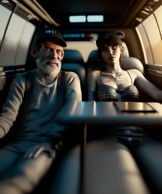 Ultra realistic back seat of limousine image, wide angle view, homeless men and woman, balls pool style, grunge clothing, hair, smoke, smile, soft color, highly detailed, unreal engine 5, ray tracing, RTX, lumen lighting, ultra detail, volumetric lighting, 3d, finely drawn, high definition, high resolution.