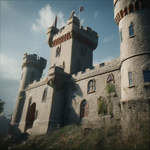 Castle, octane render, unreal engine 5 volumetric lighting, intricate details, realistic style, 8k resolution