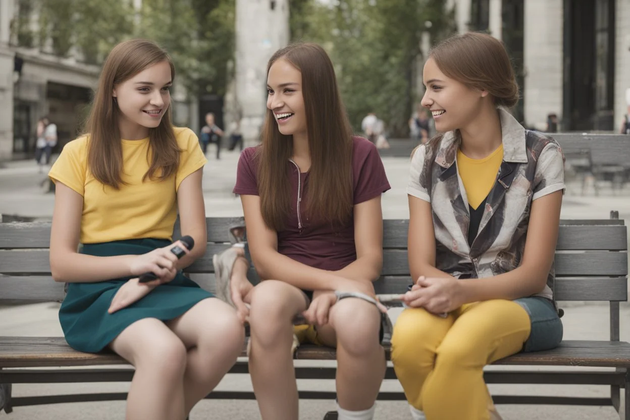 two teenage girls giving an interview