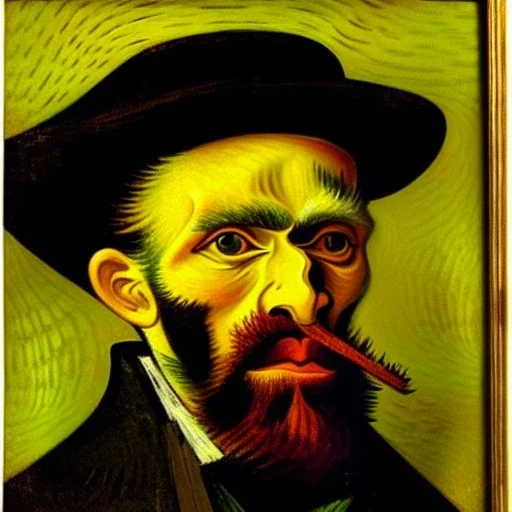 Retrato de un hombre de cuarenta y seis años con canas y barba de nombre Jacobo Santiago Mozos de estilo Vincent van Gogh