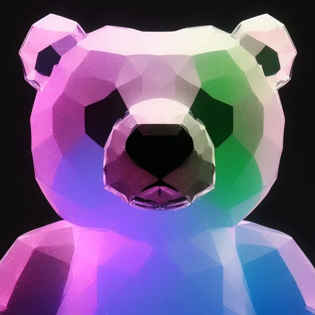 transparent multicolor crystal bear