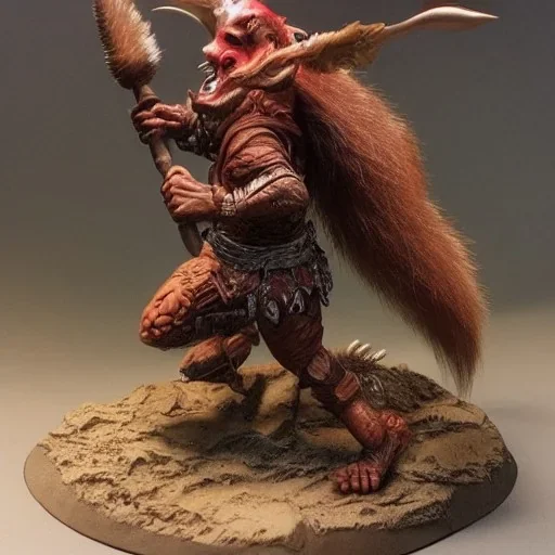 Portrite,d&d, "medevil warrior running away from a Giant squirrel" realistic,intricate hair,detailed arnor