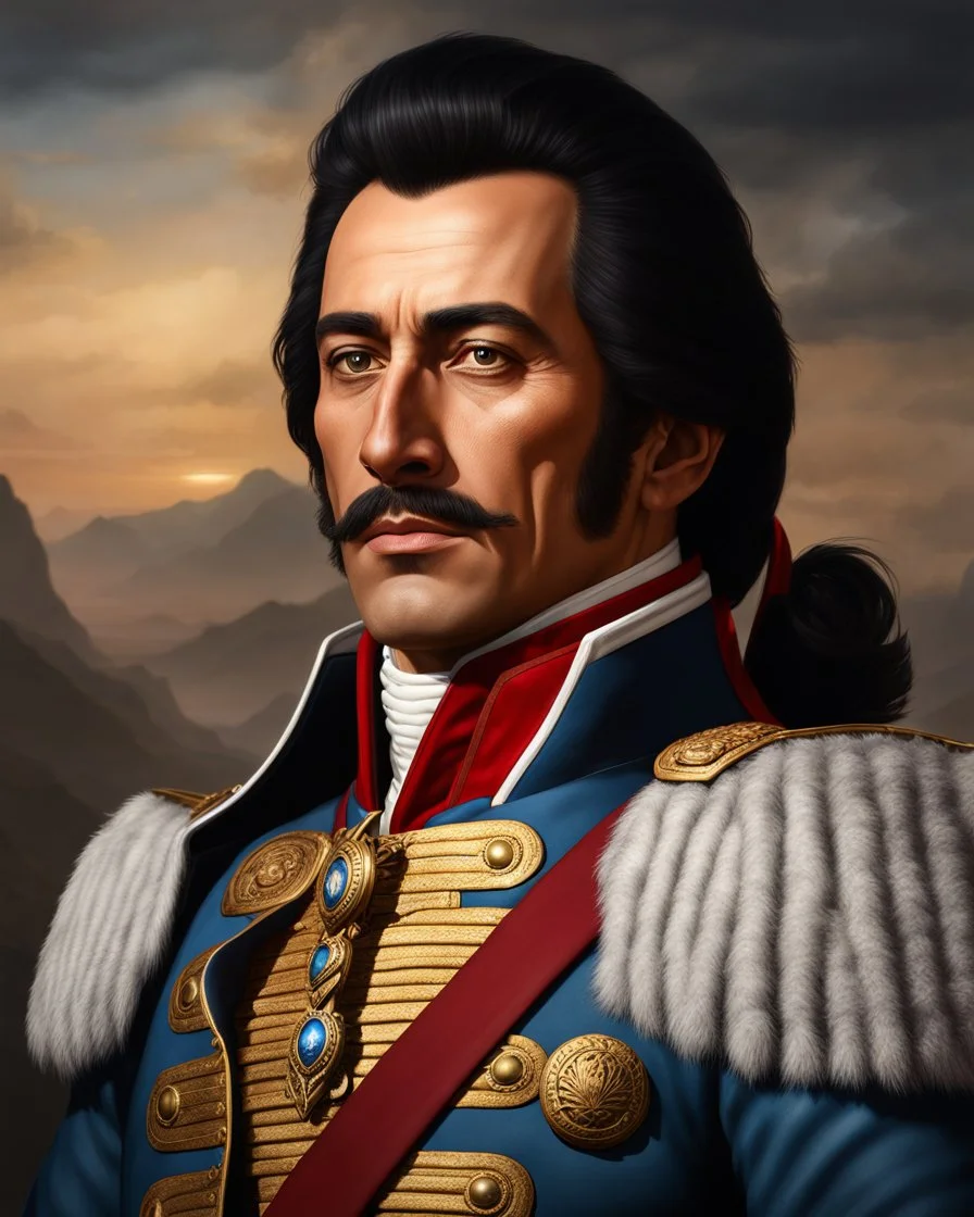 Retrato de Gustavo Bolivar como un líder guerrero, calidad ultra, hiperdetallado, increíble obra de arte, 8k