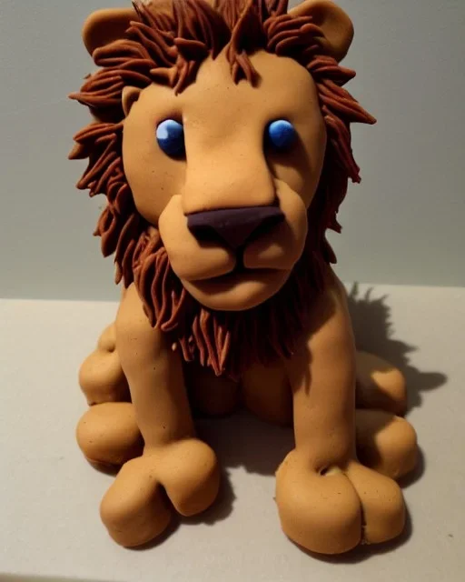 Lion simba model made of chocolate cake with digestives