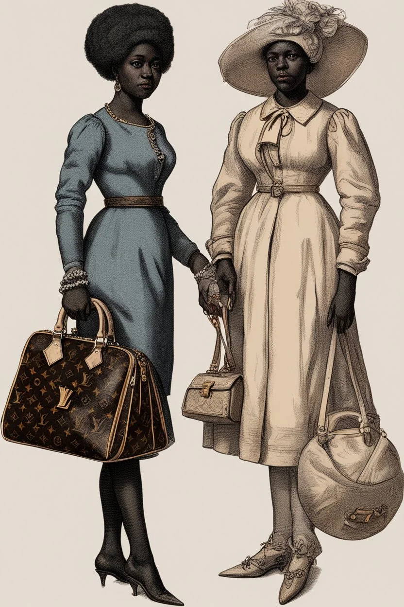 Illustrate the dehumanizing perspective of Franklin and Armfield towards slaves. Depict their likening of "fancy girls" to luxury items like Louis Vuitton handbags. Use symbolism to convey the callousness of this comparison