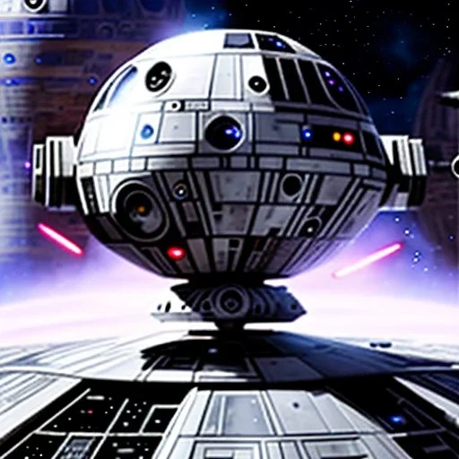 Space mothership, star wars style, metalic color, hyper realistic, blur