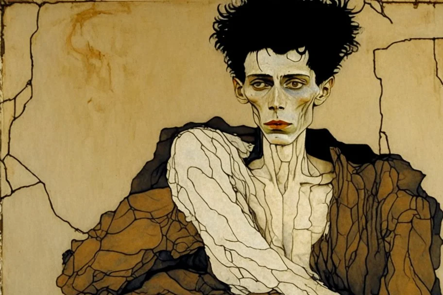 painting of a figure with the life-filled void of an empty existence, egon schiele masterpiece