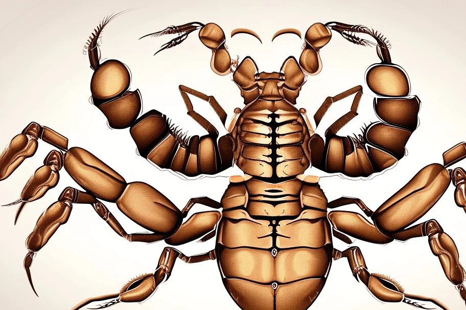 Detailed, illustration, realistic, symmetrical, scorpion, realistic.