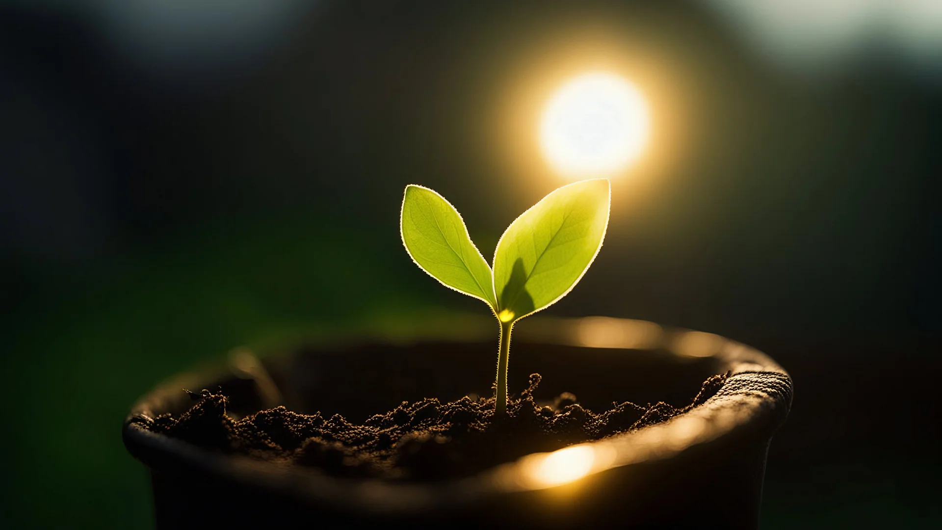 A small plant growing steadily under a glowing sun labeled “Patience.”