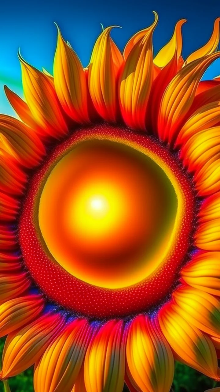 Big sun flower with sun