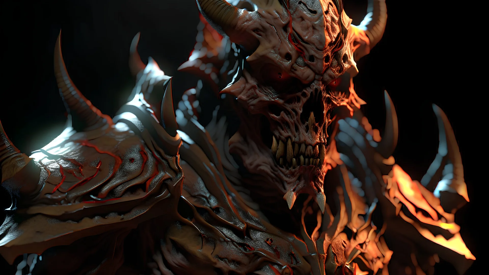 create a tiny littly plastic statue of a real life deamon from the doom series, realistic, made in octane 3d render, cinematic, ultra-realistic, extremely detailed octane rendering, 8K, VRA, close up