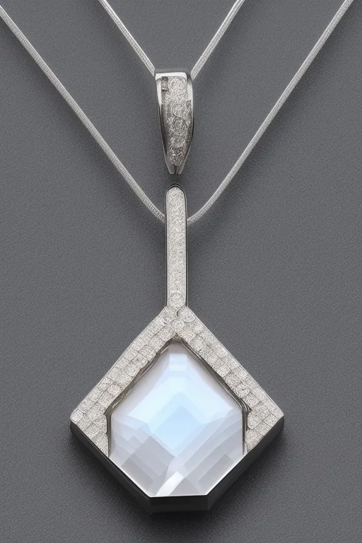 Very small white gold crystal pendant