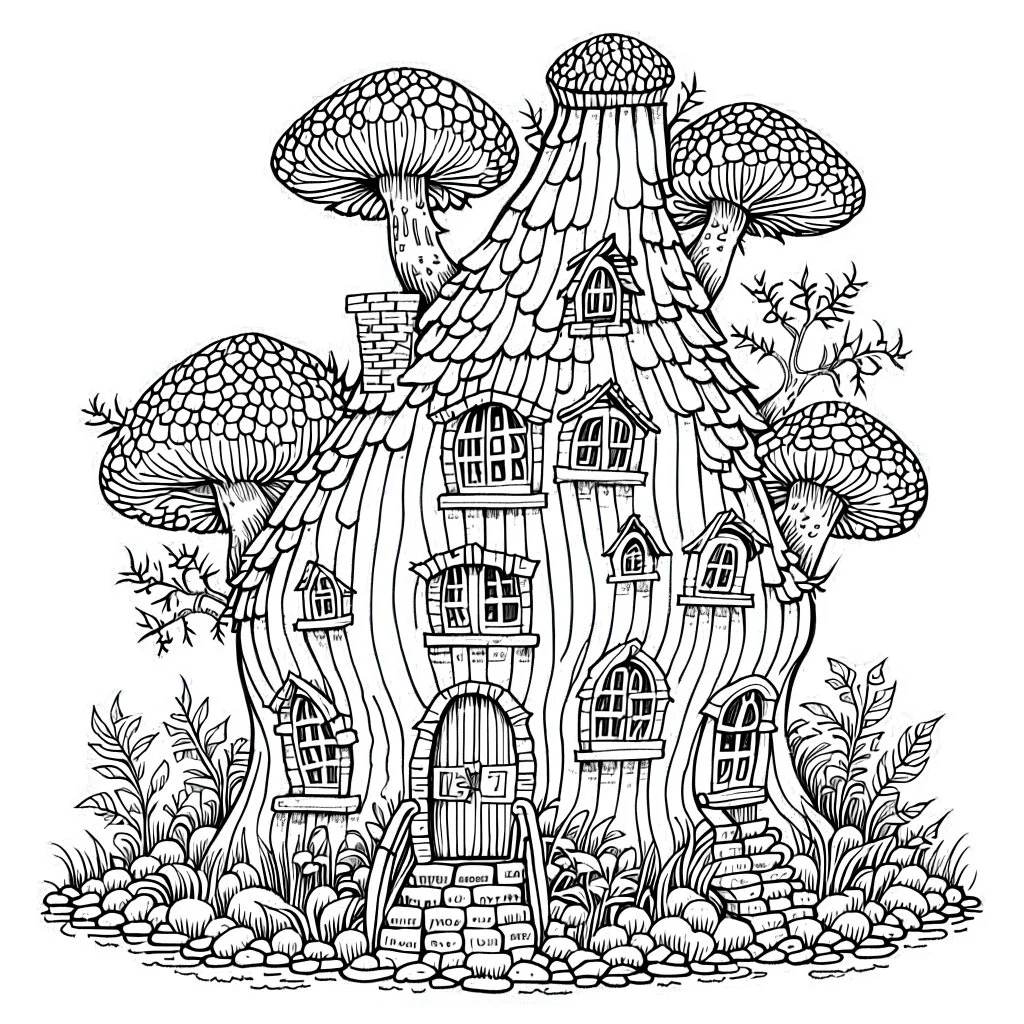 Fairy House, Whimsical Tree Hollow, exact shape, real image, minimal lines, white back ground color, real style, realistic, minimalistic, minimal black line art, line art, crisp line art, unique coloring sheet, outlined, outline, crisp, crisp line edges, illustration, thin lines, crisp clear lines, line art, clean line art, unique, 8k, amazing, masterpiece, no colors, no dark color, no black color, avoid thick black, minimalistic line edges, pure white back ground,