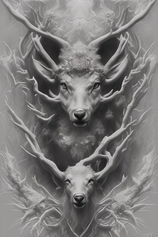 dream deer god druid pencil mystic