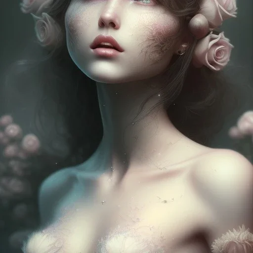 Black rose beautiful girl,utra realistic,highly detailed, masterpiece, delicate detailed, sharp focus, insanely detailed, fantasy art, intricate detailed, elegant, fog, Special Lighting, Vibrant, color Scheme, forest, unreal engine 5, trending on artstation