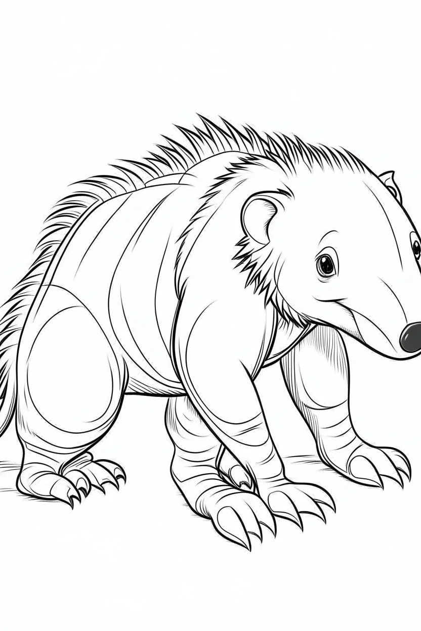 outline art for Anteater Pup coloring pages with sitch, white background, Sketch style, full body, only use outline, toddlers style, clean line art, white background, no shadows and clear and well outlined.