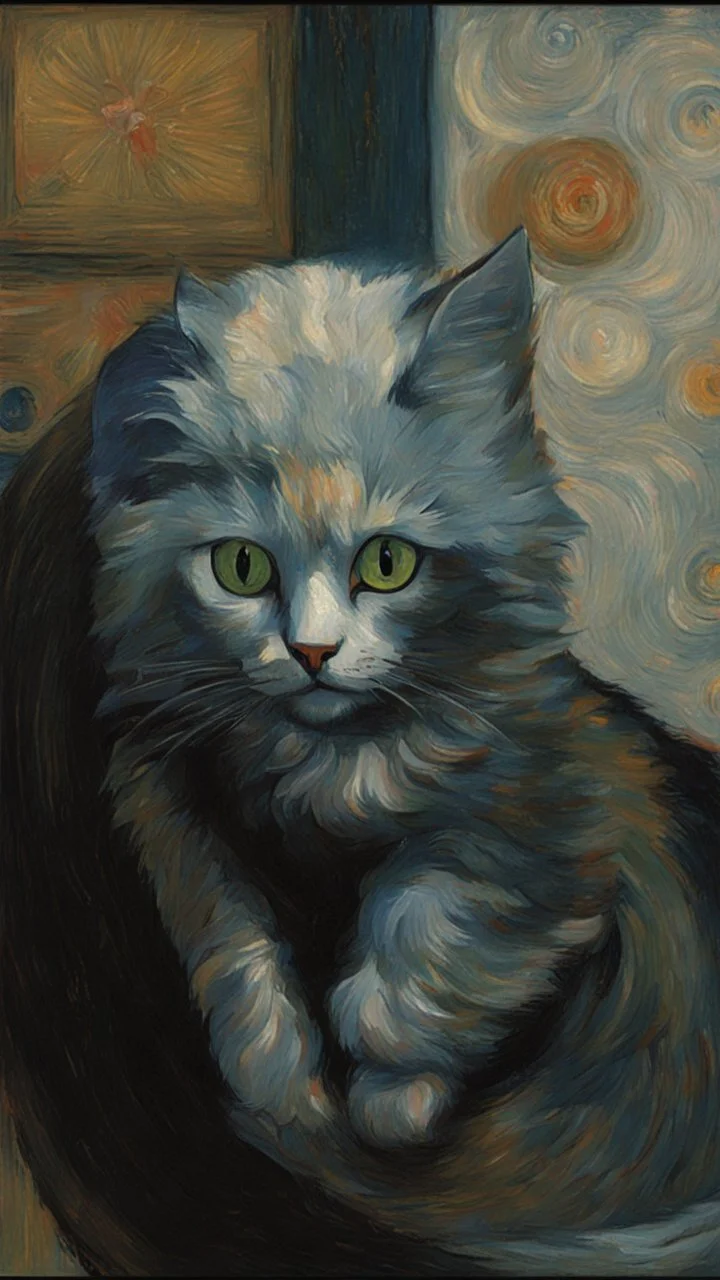 Portrait of a cat by Van Gogh