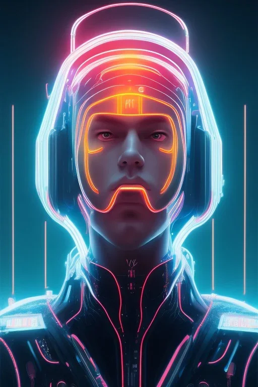 cyberpunk, head, men, portrai, tron