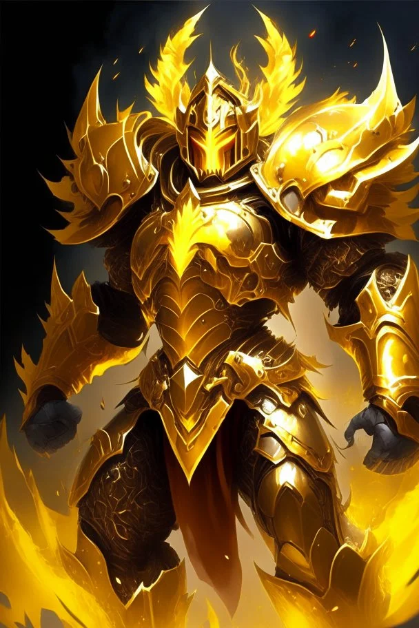 medival paladin golden energy monster infernal furious