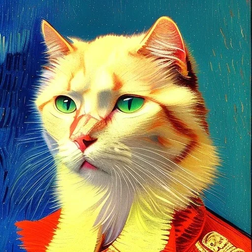 Portrait of a cat by Van Gogh