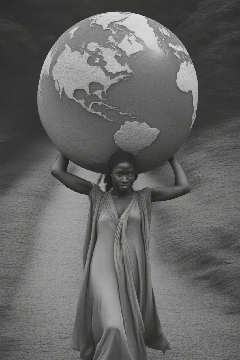 a woman carrying the earth on her back