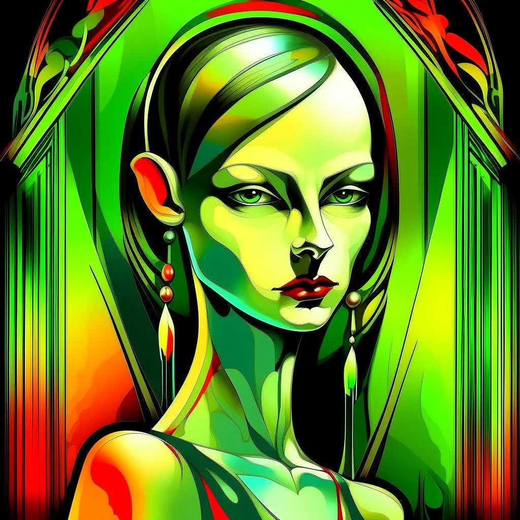 pretty girl Art Deco