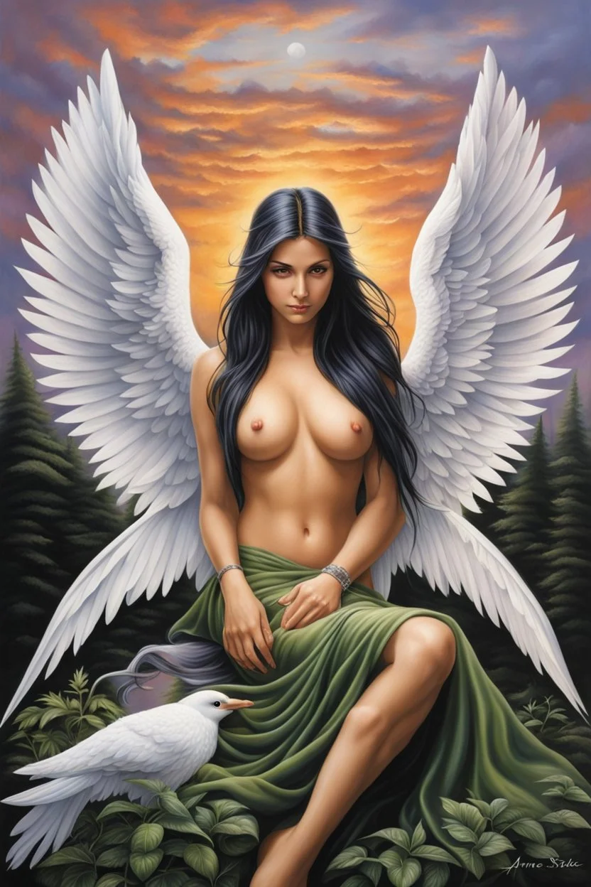 Back to Heaven. the very naked truth. painted by Anne Stokes, perfect, smooth