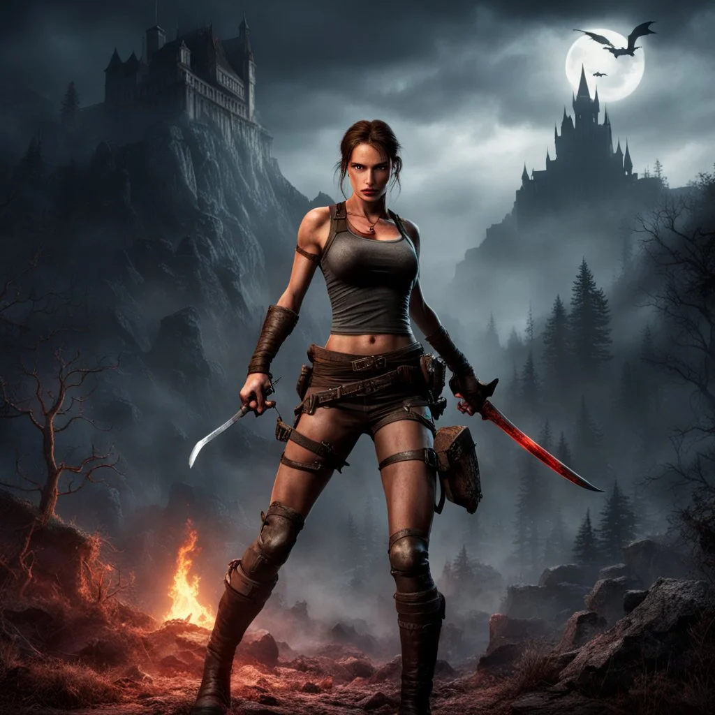 Lara Croft hunts Dracula in Transylvania