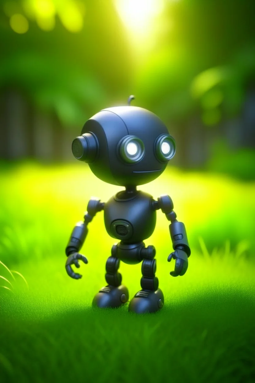 adorable cute chat robot in trance in garden, with short punk hair and real human eyes, its such a perfect day, motion blur, smoke, 8k, downlight, soft light, depth of field, photorealism, trending on art station, lotsa detail