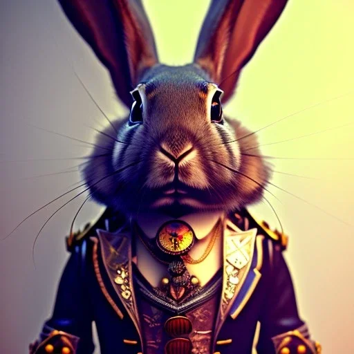 steampunk rabbit,steampunk style,shallow depth of field 50, macro lens, unreal engine 5, ultra detailed