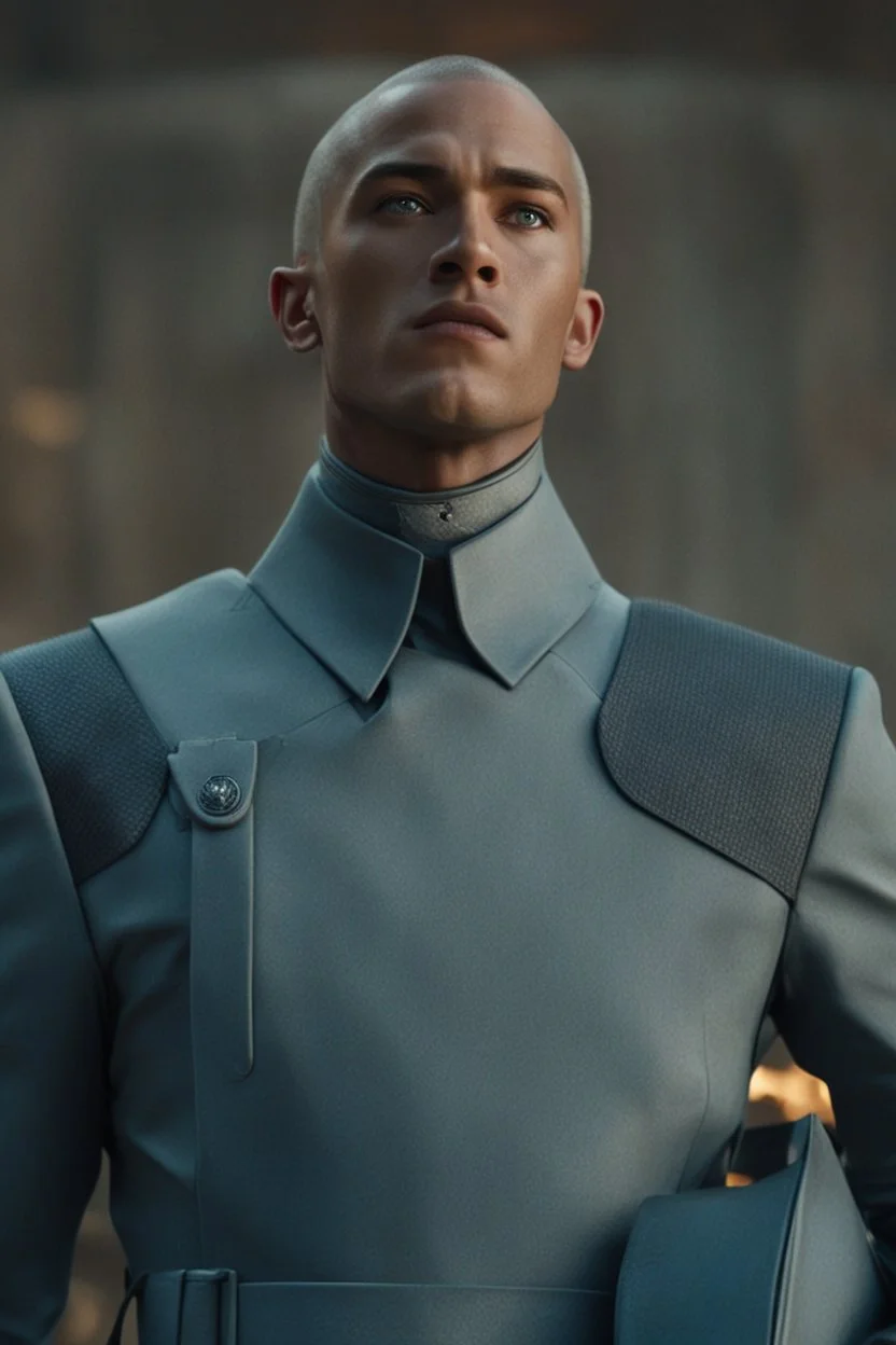 hot man fighting in the hunger games, saving the woman he loves, in his buzzcut era