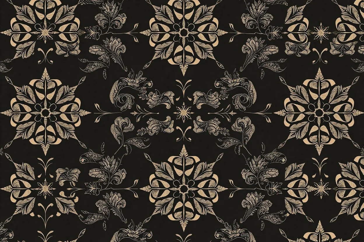 a pattern for residential wallpaper , fine detail, organic, monochromatic