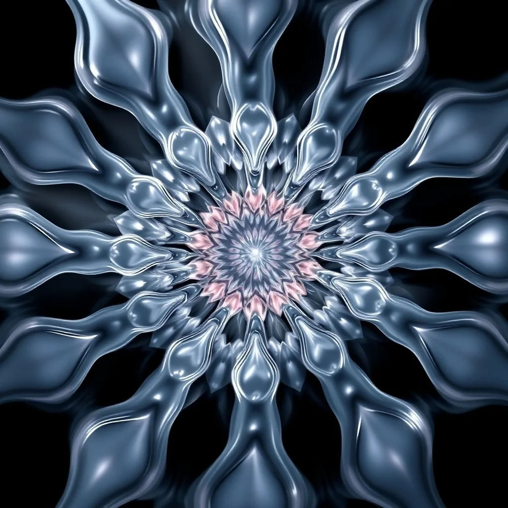 Mesmerizing abstract 3d visual, mass of flowing translucent shapes, centered, soft aesthetic, negative space.