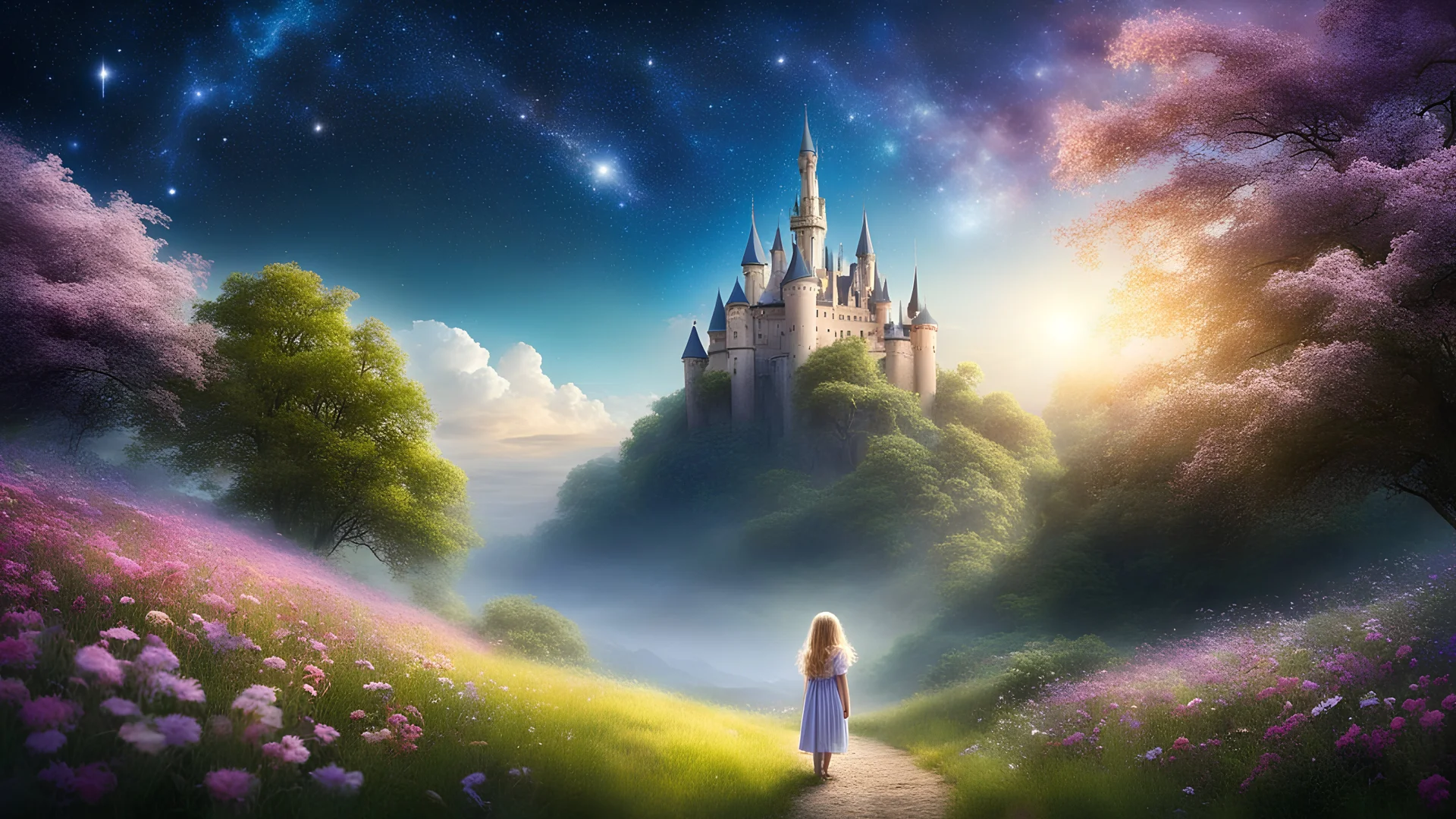 Dans son monde doux, l'enfant rêveur s'égare, parmi les fleurs, les étoiles et le ciel clair. Son regard innocent, ses pensées envoûtées, Dans un univers de beauté, à jamais émerveillé. Il imagine des châteaux dans les nuages, Des licornes jouant dans les prés sauvages. Ses rêves sont comme des contes de fées, Où chaque instant est un trésor à apprécier. Son cœur pur bat au rythme de l'imagination, Dans un océan de joie et de fascination. Car c'est dans ses rêves qu'il trouvera l'infini.