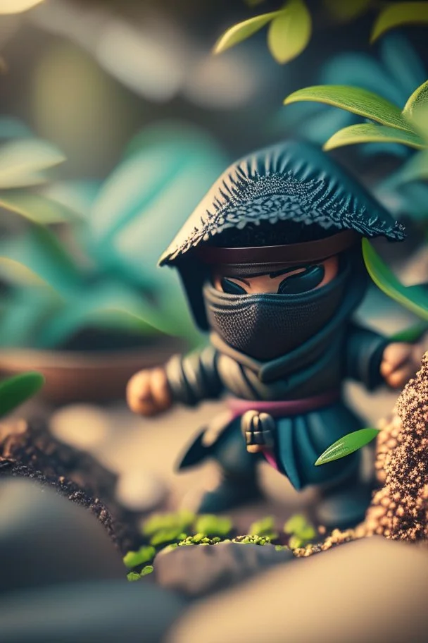 ninja kinder garden, hi detail, 4k, clear focus, depth of field, color correction, studio quality