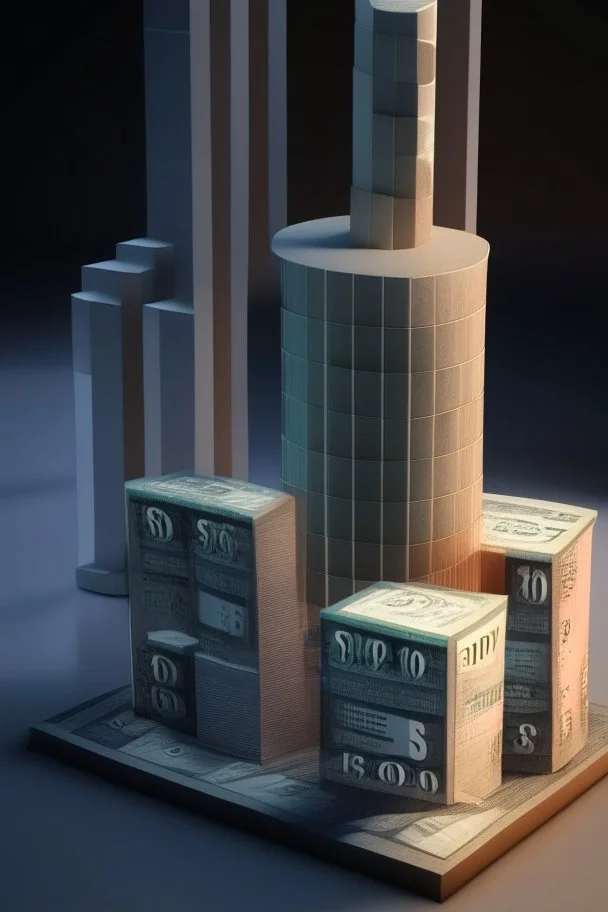 Generate a 3D animation portraying the US dollar, euro, and Japanese yen as towering, interconnected pillars of a global financial landscape. Employ realistic textures, lighting, and shadows to convey their prominence. Incorporate subtle movements to reflect the constant flux of currency markets, and surround the scene with financial charts and data visualizations for added depth.