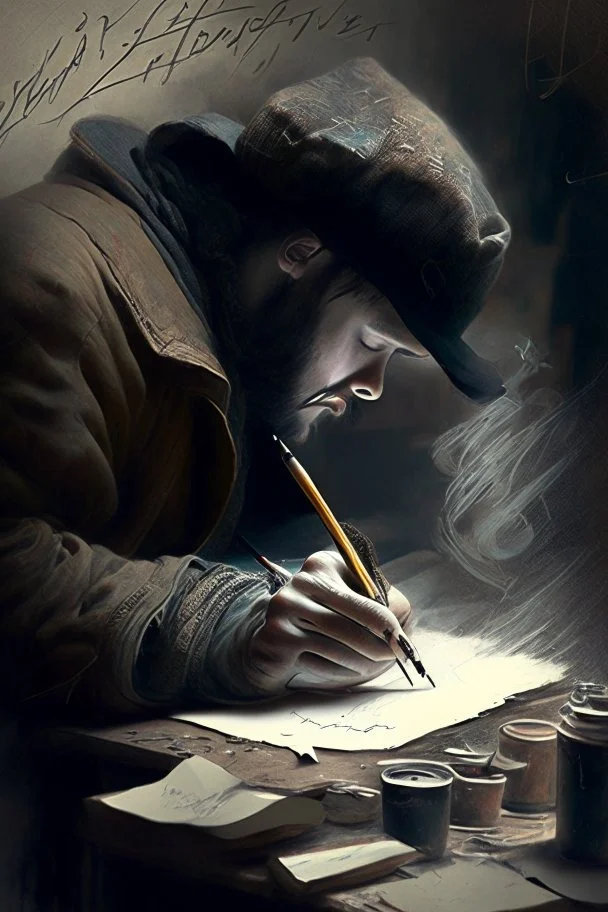 Artista escribiendo