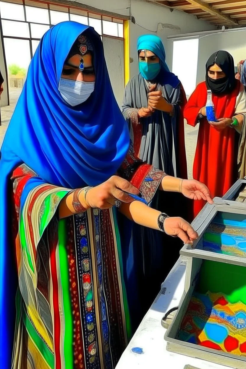 Baloch women with their traditional dress casting her votes during general election 2024