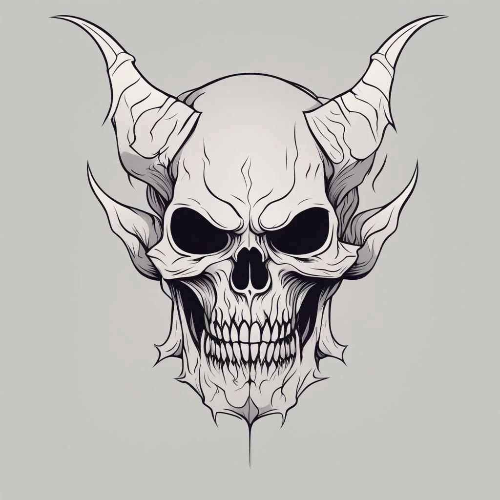 minimalistic demon skull