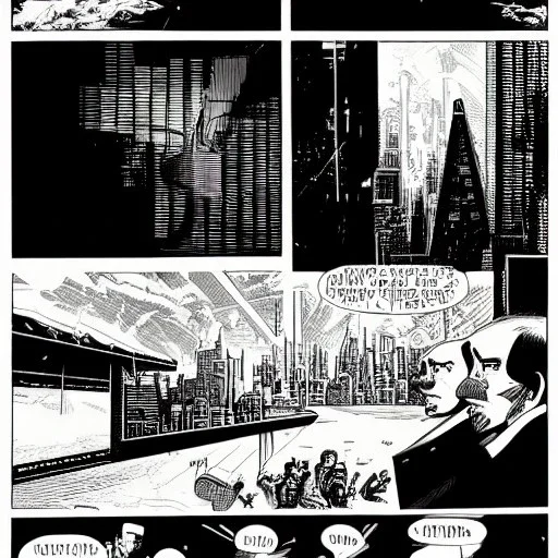 Futuristic, cyberpunk, Friedrich Nietzsche, comic style