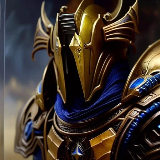 portrait 'Immortal Protoss Unit-Starcraft' ancient metal armor ,painting by gaston bussiere, greg rutkowski, yoji shinkawa, yoshitaka amano, tsutomu nihei, donato giancola, tim hildebrandt, oil on canvas, cinematic composition, extreme detail,fit full head inside picture,16k