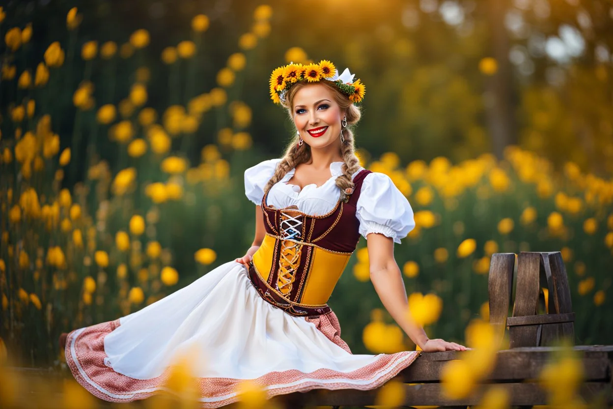 fullbody oktoberfest lady, outdoor, vladimir mukhin folk dancer