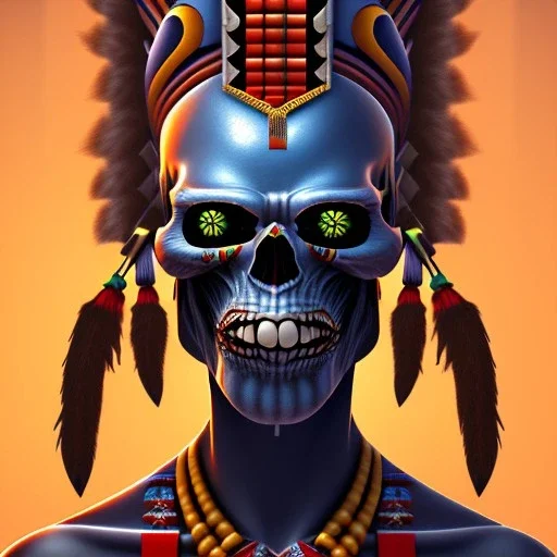 Portrait, chef de guerre tribal , vaudou, 4k, Iron maiden