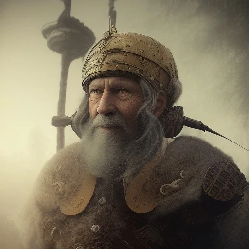 an old wise viking on a horse, scary, steam punk, realistic, made in octane, cinematic, ultra-realistic, extremely detailed octane rendering, 8K, VRAY Super Real ar 2:3, dof photorealistic futuristic 50mm lens hard lighting dark gray tintype photograph, realistic lighting, sepia color