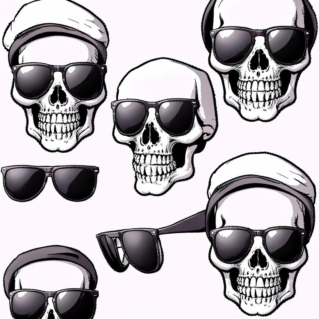 skeleton whit cool sunglasses emotes sheet